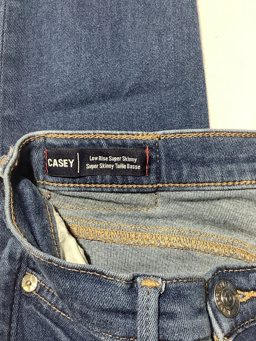 True Religion Casey Dark Blue Low Rise Super Skinny Jeans